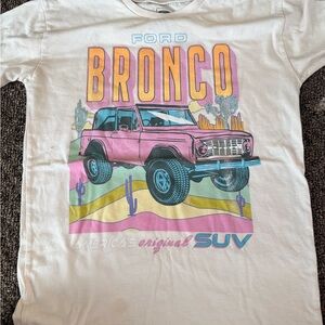 Ford Bronco Graphic Tee - Cream and Pink